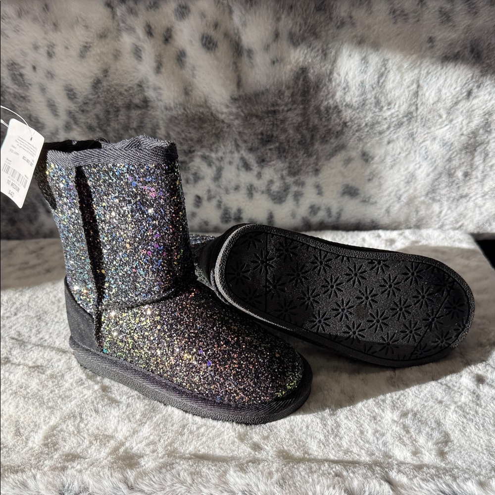 New Glittery Black Kids Boots sz 10 toddler’s